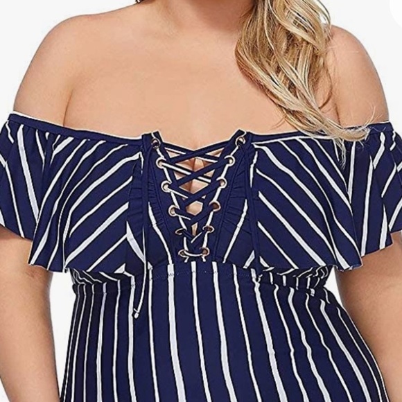 RAISINS Curve Shore Thing Cubana Striped One Piece - Picture 7 of 11